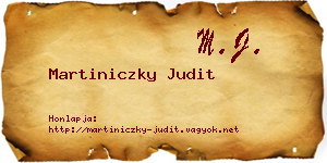 Martiniczky Judit névjegykártya